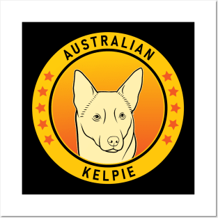 Australian Kelpie Dog Portrait Posters and Art